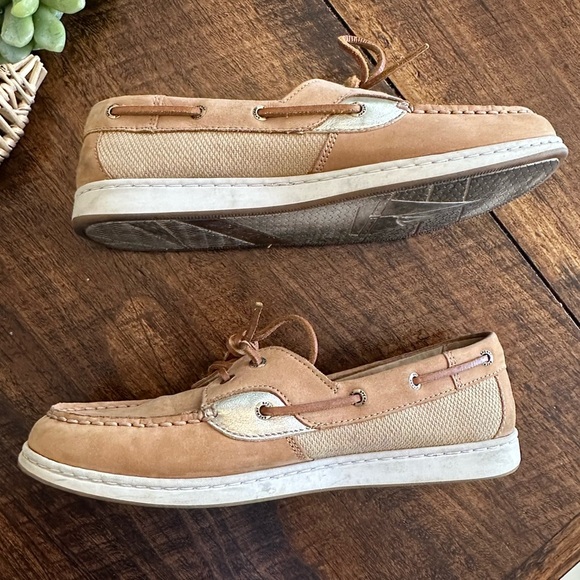 Sperry | Coastfish Boat Shoe, Tan & Metallic - Picture 4 of 7
